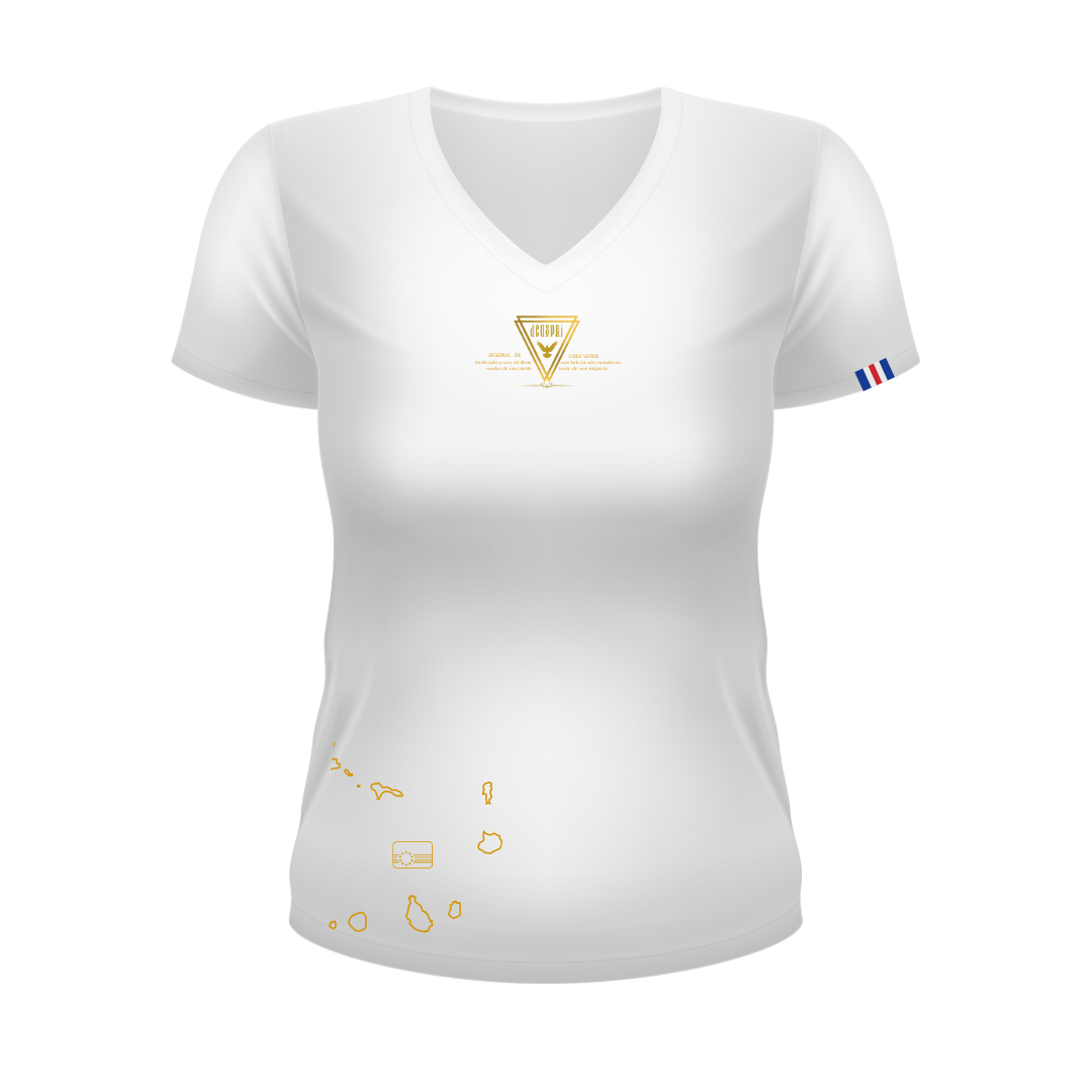 Tee - shirt fille 10 iles Col V blanche