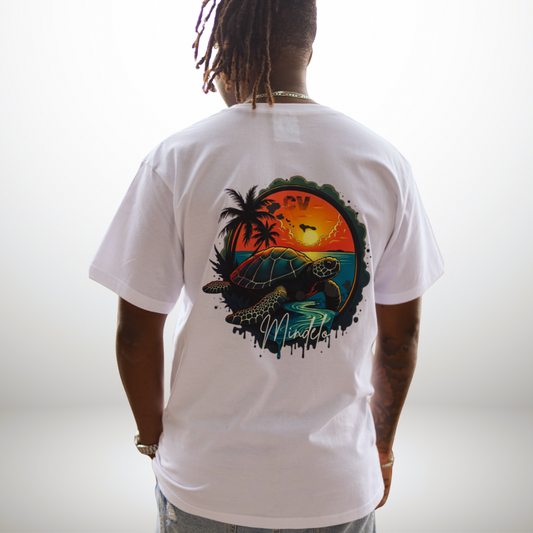 T-shirt blanc « tartaruga Mindelo»